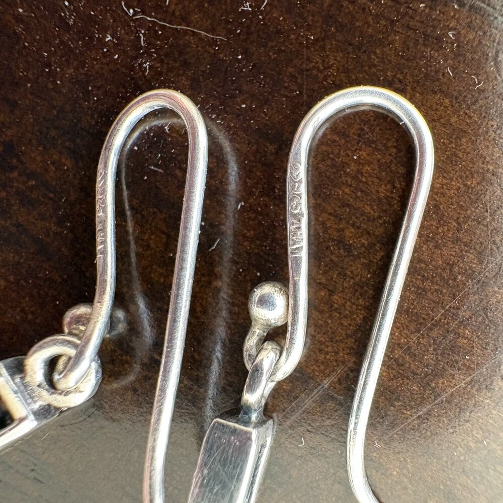 Silpada Sterling Silver Filigree Scroll Drop Dangle Earrings with CZ (W1080) - Picture 3 of 4